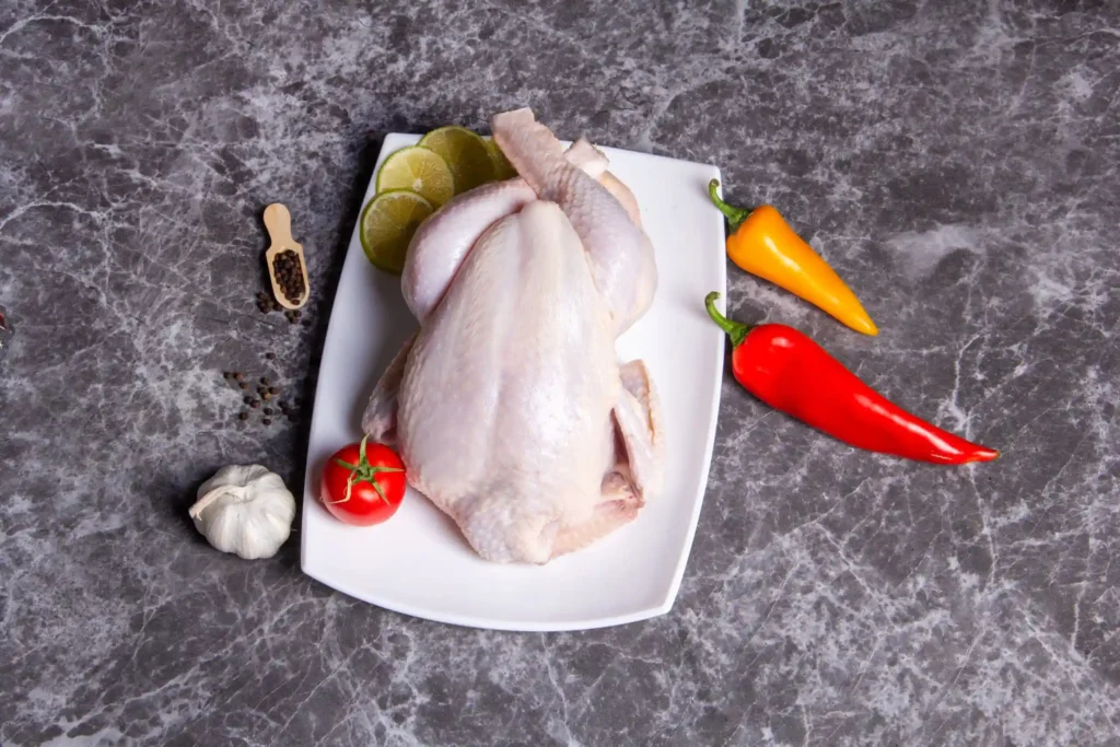 خرید مرغ کامل خورد شده بشقابی