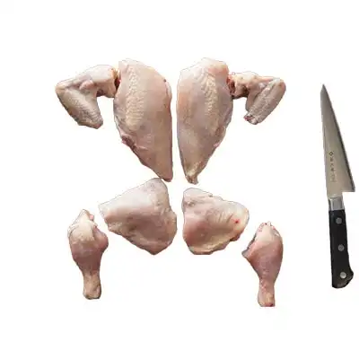 مرغ کامل خورد شده بشقابی