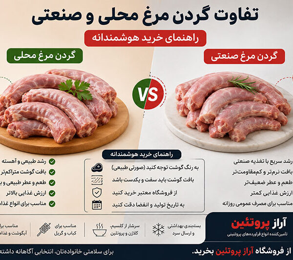 تفاوت گردن مرغ محلی و صنعتی